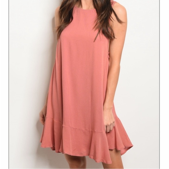 Coral Color Scoopback Dress - Picture 7 of 8